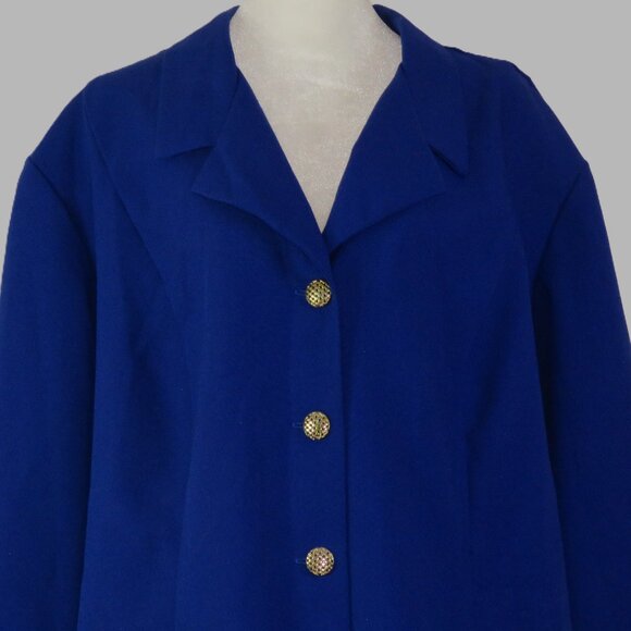 Allison Woods Long-Sleeve Blue Jacket & Skirt Set Below the Knee Size 3X (C1729) - Picture 1 of 8